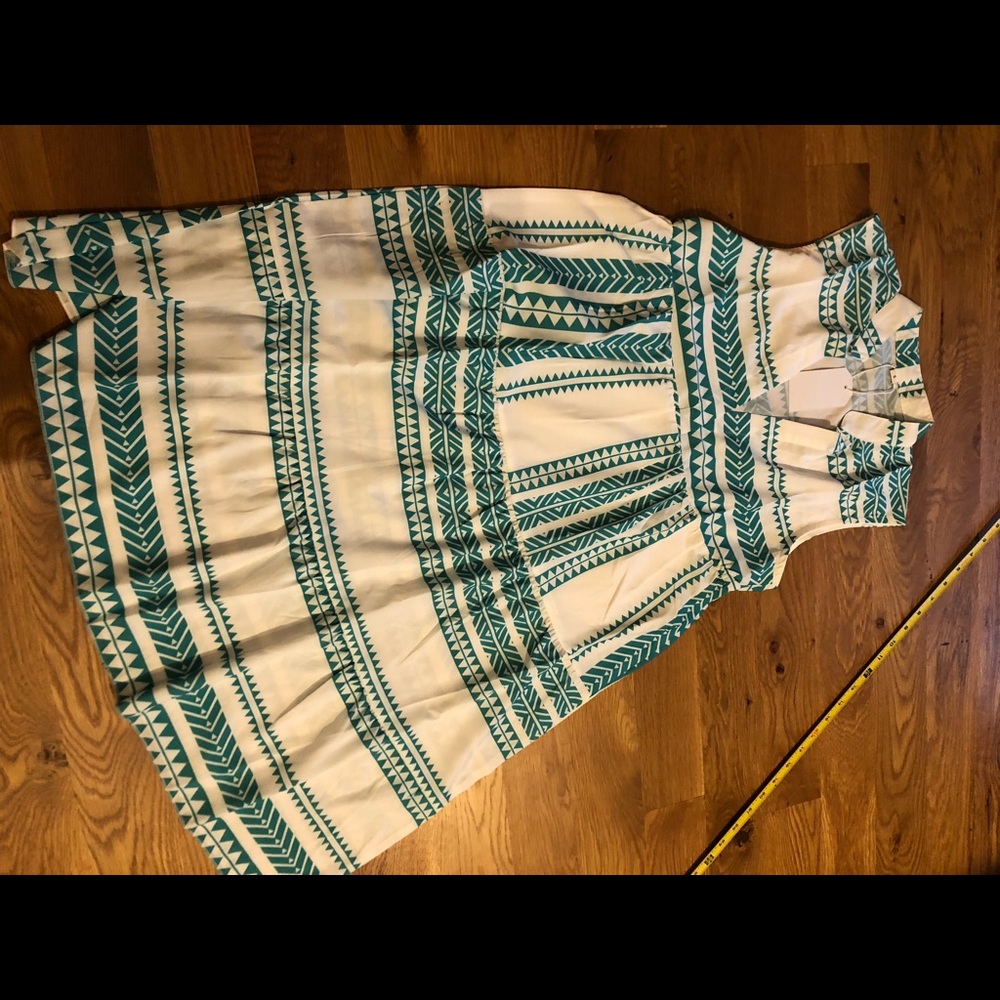 Teal and white sundress. New